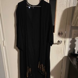 Black with gold, long sleeve kimono